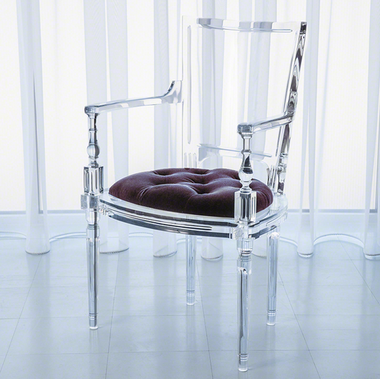 Global Views acrylic chair with lavender seat