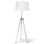 Regina Andrew Brigitte Floor Lamp - Brass.  Modern style tripod adjustable floor lamp.  Base has combination white and natural brass finish for the sleek modern look.  White drum shade.