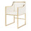 Annabelle BRW  White Linen Brass Framed Arm Chair Seat Heigh 20" arm Height 28" other DIMENSIONS: 20.5"W X 34"H X 21"D