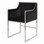 Classic Modern Black Velvet Dining or Occasional Chair with Nickel Frame