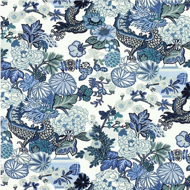 Chiang Mai Dragon is one of Schumacher's best-loved designs--since its introduction in 2006, the fabric has become iconic among our patterns. The modern Chinoiserie motif, which is screened onto rich linen and is also available as a wallcovering, originally came from an exuberant Art Deco block print that was created in the 1920s.