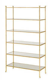 Simple but elegant designer shelf for storing books, trinkets, and other items. Currey and Company's Delano Etagere shelves are the perfect addition to any home.