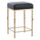Beautifully designed Arteriors brushed brass finish counter height bar stool with black leather top, 24" high and 15" X 15" square top