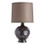 Gun Metal Modern style lamp with Taupe Drum shaped shade