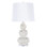 3 TIER WHITE LAMP WITH GOLD MARBLING, WHITE LINEN SHADE, & LUCITE BASE.

- UL APPROVED FOR 1 60W BULB.
COLOR: White

DIMENSIONS: 32"H X 17"DIA