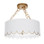 ELOISE GLOSSY WHITE & GOLD SCALLOPED CEILING FIXTURE, 15.5"DIA X 15"H