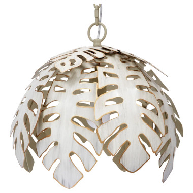 SMALL COLLINS TROPICAL LEAF PENDANT WITH CREAM FINISH
Item Dimensions: 16"DIA X 15"H
Watts: 100W