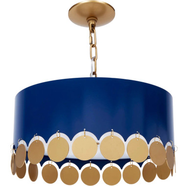 NAVY BLUE & GOLD BERKELY PENDANT
Item Dimensions: 15.5"DIA x 8.5"H
Watts: 60W X 3