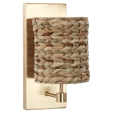 WALL SCONCE WITH WOVEN WATER HYCINTH SHADE
6'W X7.5 D X 12" H
40W