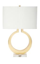 Equinox Gold Leaf Finished Lamp with Crystal Base