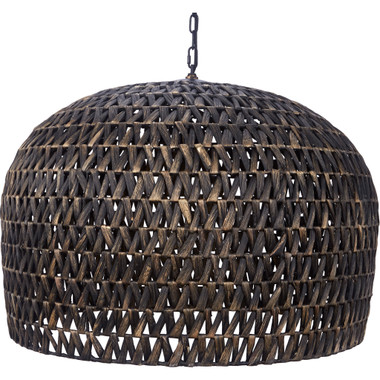 Round Woven Large Water hyacinth Chandelier with Black wash
33" x 22"
