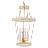 CREAM AND GOLD FINISHED CITADEL LANTERN

40 x 4 wattage 
16" diameter 27" height