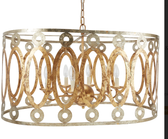 Parker Stamped Metal Gold And silver Oval chandelier