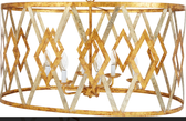 Gold and silver oval chandelier 31.5" w x 22" D x 19" H
