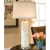 Regina Andrew Mother of Pearl Column Lamp on Lucite Base