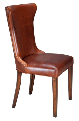 A beautiful cognac leather chair.