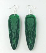 Cthulhu Earrings- green mirrored acrylic