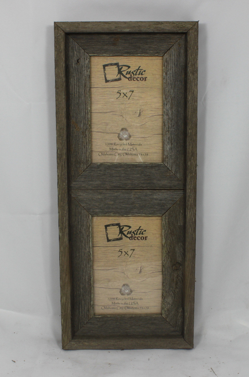 5x7 Picture Double Frame Reclaimed Wood outlet