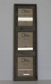 8x10 Rustic Reclaimed Barn Wood Vertical Triple Opening Frame