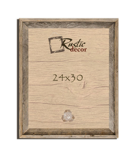 24x30 Rustic Reclaimed Barn Wood Signature Wall Frame - Rustic Decor