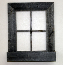 Rustic Reclaimed Barn Wood Window Frame with Flower Box
