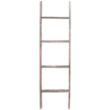 4 Foot Light Rustic Reclaimed Barn Wood Decorative Ladder