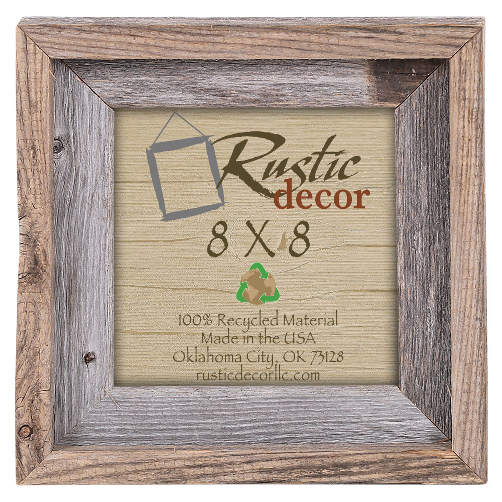 8x8 Rustic Reclaimed Barn Wood Signature Wall Frame - Rustic Decor