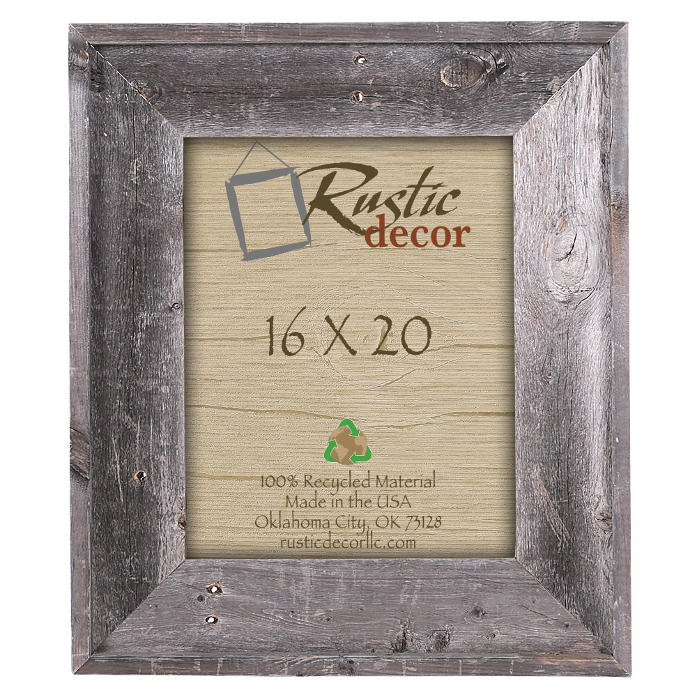 16x20-2" Wide Signature Reclaimed Rustic Barn Wood Wall Frame 