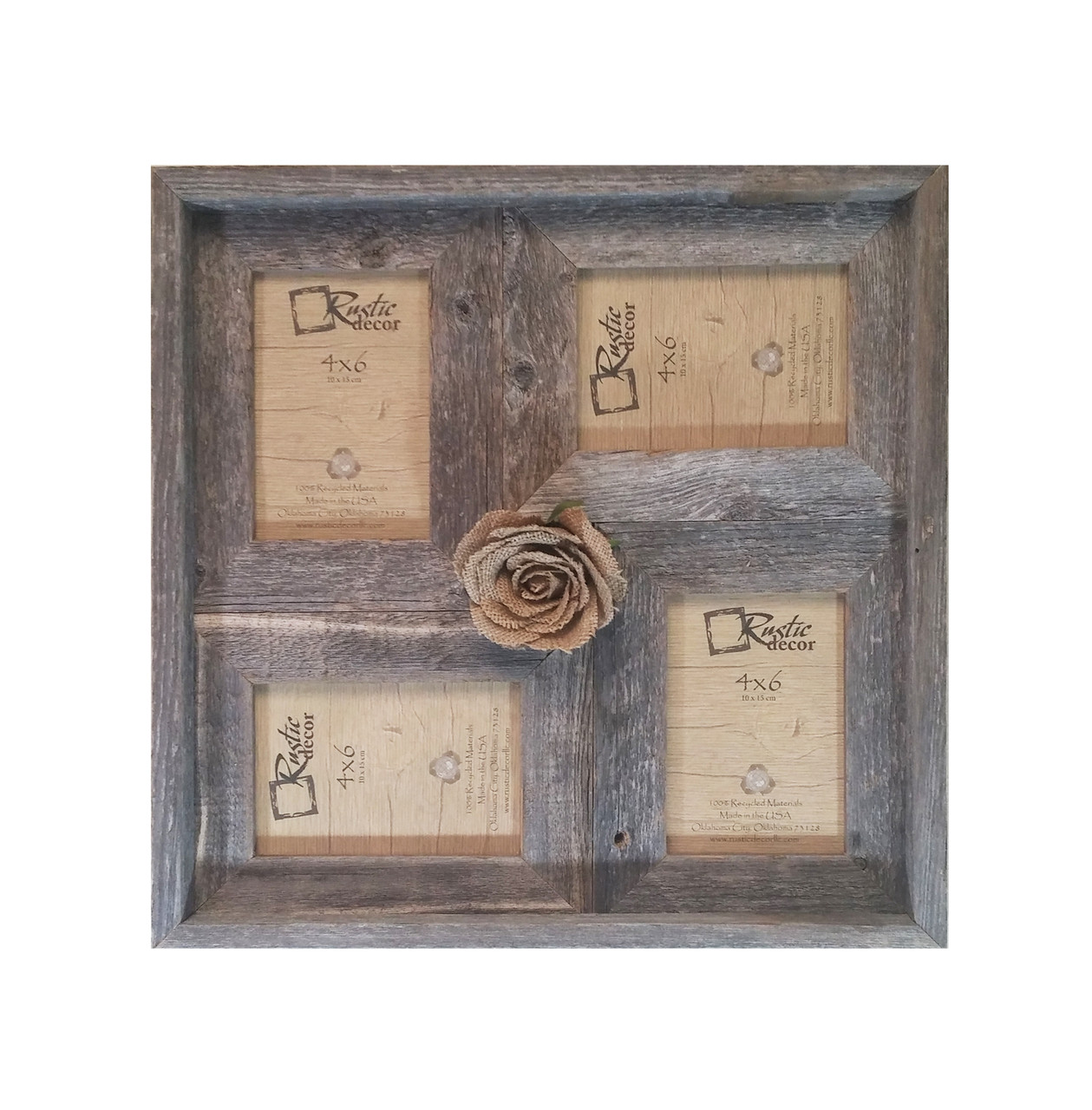 4x6 Barn Wood Collage Picture Frame - 5 Opening