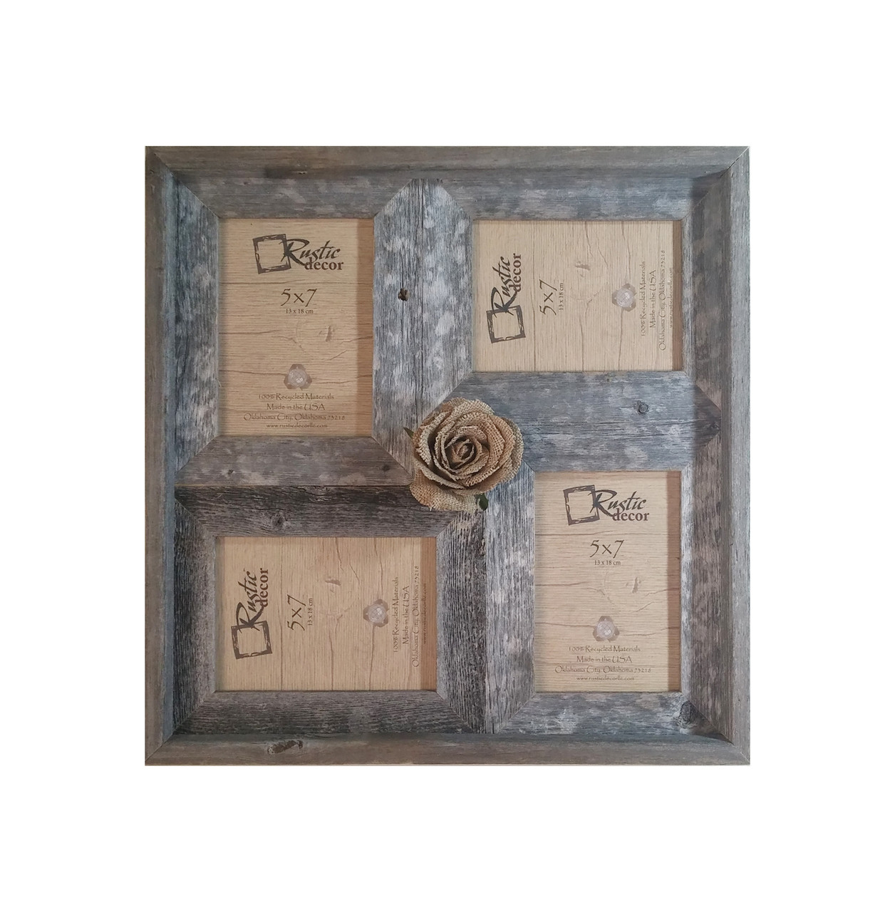 5x7 Multi-Direction Rustic Barn Wood Collage Frame - Rustic Decor