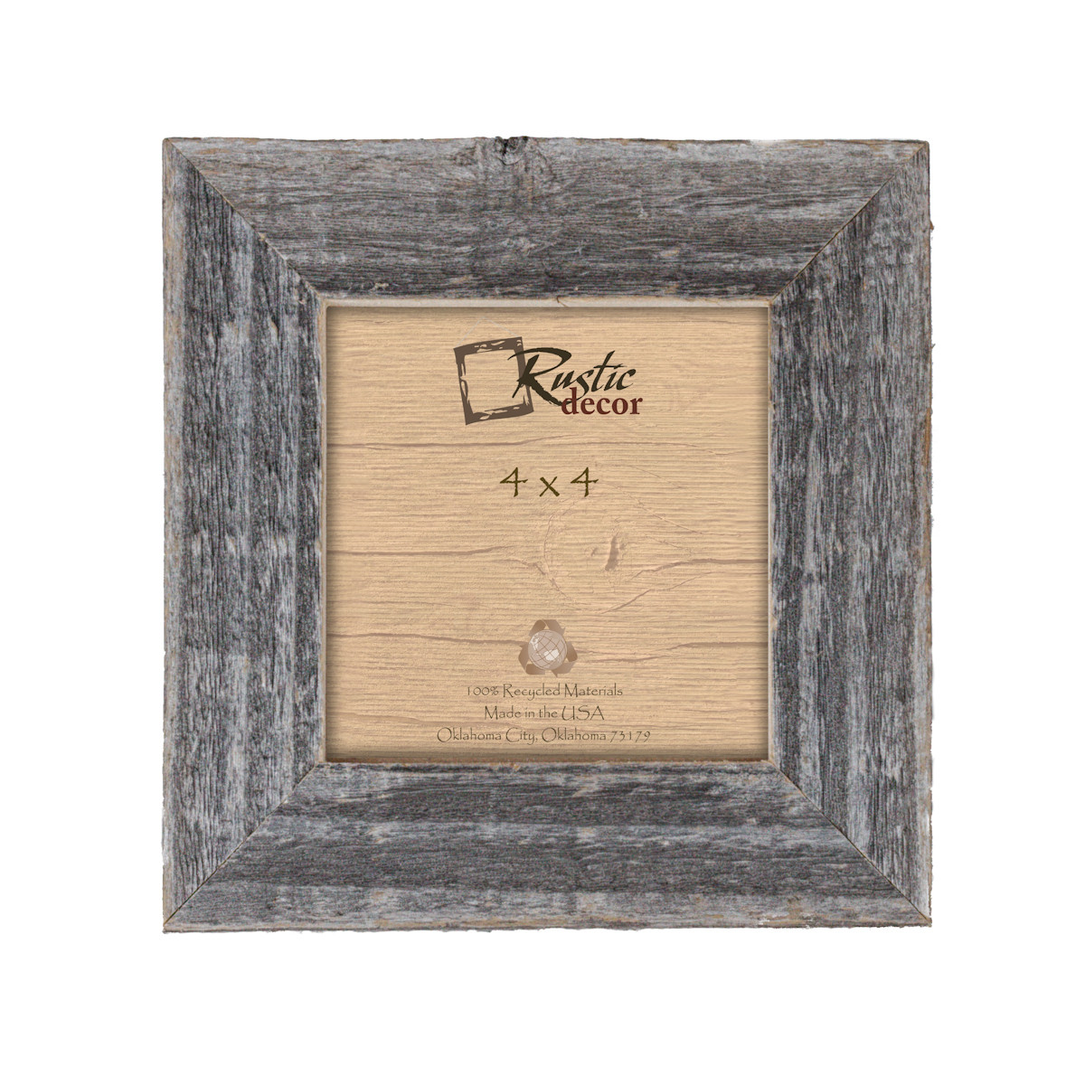 4x4 Rustic Barn Wood Standard Instagram Photo Frame