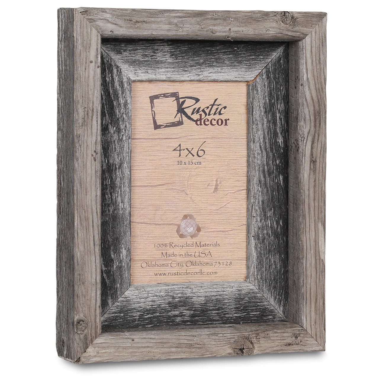 4x6 Rustic Reclaimed Barn Wood Signature Photo Frame - Rustic Decor