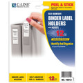 Binder Label Holder with Insert for 1/2" Binders 12/pk - Clear 
