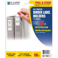 Binder Label Holder with Insert for 1"-1.5" Binders 12/pk - Clear 