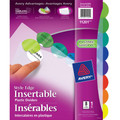 Insertable Style Edge Colour Plastic Dividers Colour Tabs - 8 Tabs
