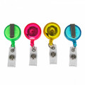 Retractable ID Card Reel with Snap-on ID Strap 4 Reels - Translucent Fashion Colors C-LINE