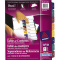 1-8 Easy Edit  White Paper Dividers Colour Tabs - 8 Tabs