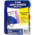 Mini Color Plastic Dividers/Pockets with Write-On Labels - 5 Tabs
