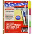 Insertable White Paper Dividers Color Max-Tabs - 5 Tabs