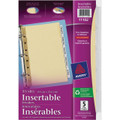 Mini Insertable Buff Paper Dividers Clear Tabs - 5 Tabs