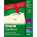 White File Folder TrueBlock Labels Inkjet/Laser Yellow Trim - 600/pk AVERY