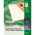 White File Folder Removable Labels Inkjet/Laser - 300/pk AVERY