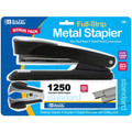 Full-Strip Metal Stapler + 1250 Staples + Staple Remover BAZIC 