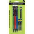 Mechanical Pencils 3/pk with 36 Extra Leads - Medium .7mm BUFFALO