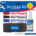 Dry-Erase Markers Chisel Tip 3/pk + Eraser/Cleaning Fluid BAZIC 