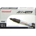 Permanent Marker AccuLiner Fine Tip 12/pk - Black MONAMI
