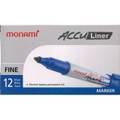 Permanent Marker Acculiner Fine Tip 12/pk - Blue MONAMI