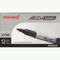Permanent Marker AccuLiner Extra-Fine Tip 12/pk - Black MONAMI
