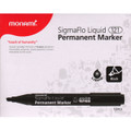 Permanent SigmaFlo Liquid Marker Chisel Tip 12/box - Black MONAMI