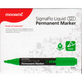 Permanent SigmaFlo Liquid Marker Chisel Tip 12/box - Green MONAMI
